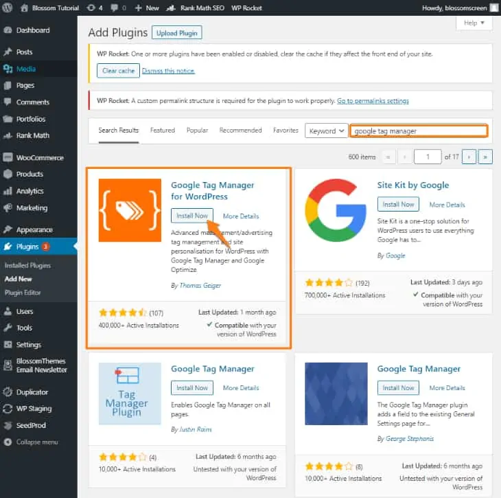 gestore di tag di google