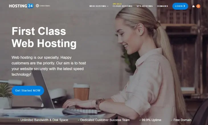 Hosting24のホームページ