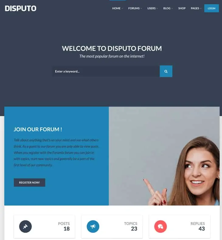 Disputa il tema del forum di WordPress
