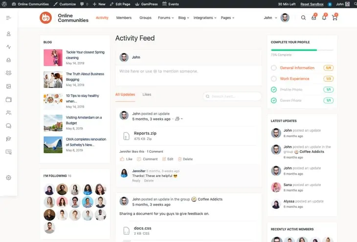 Tema del forum di BuddyBoss WordPress