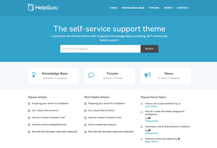 Tema del forum di HelpGuru WordPress