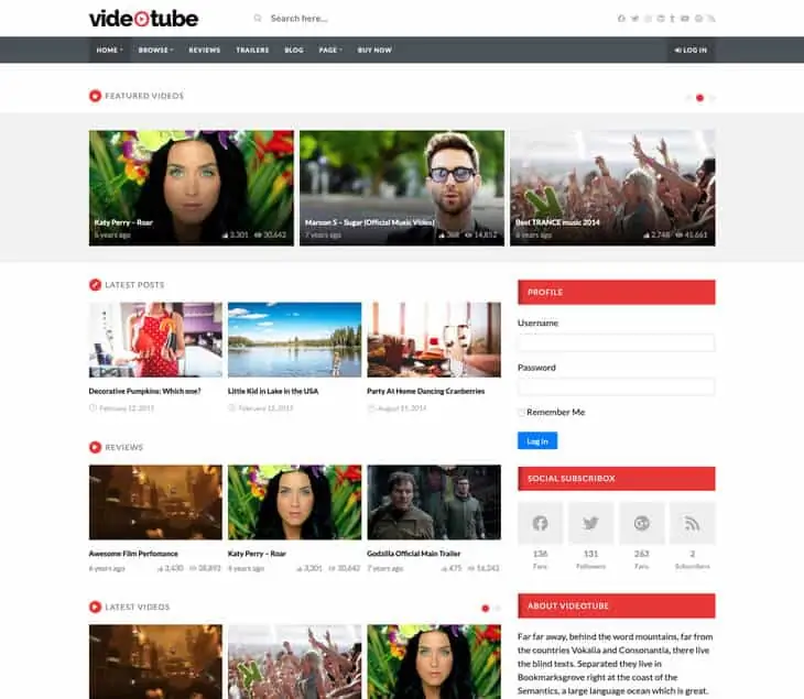 VideoTubeWordPressテーマ