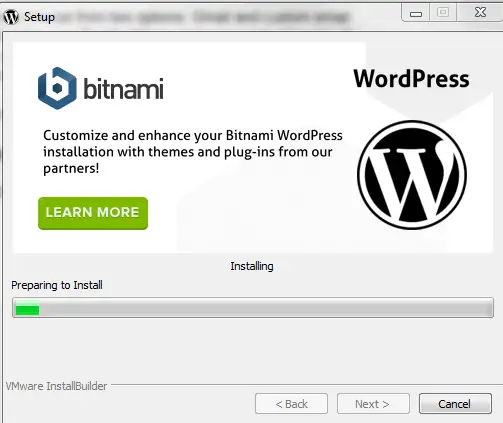bitnamiワードプレスのインストール処理