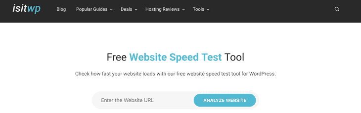 WordPress用の無料のウェブサイト速度テストツール。