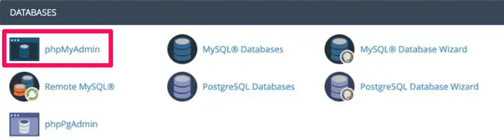 cpanel phpmyadmin