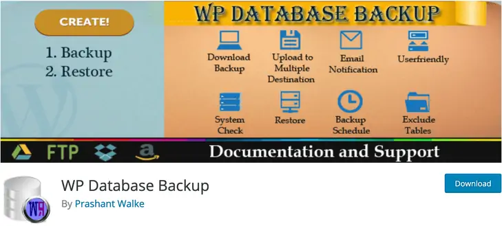 Plugin de banco de dados WP Database Backup