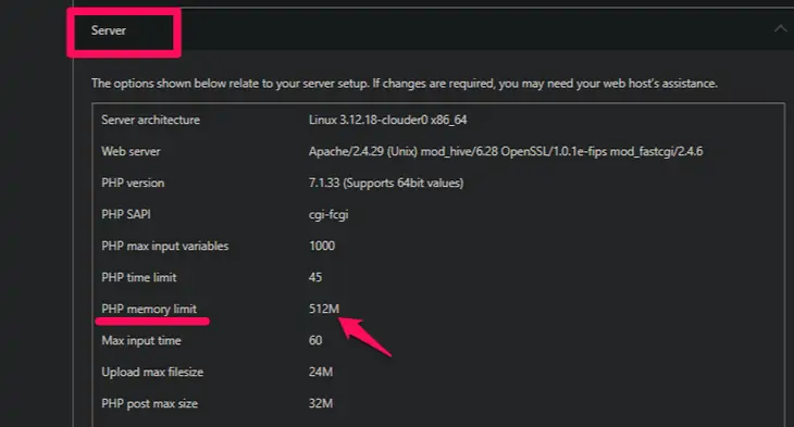 Limite de memória PHP