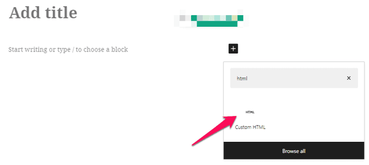 einen HTML-Block auf der Seite hinzufügen