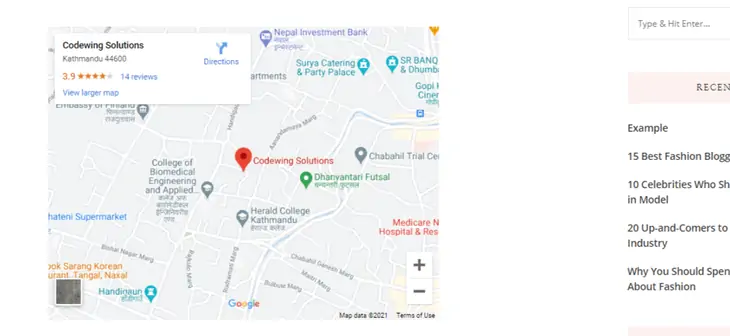 Beispiel für die Einbettung von Google Maps mit dem iFrame-Plugin