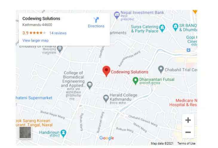 Vorschau der manuellen Einbettung der Google-Karte