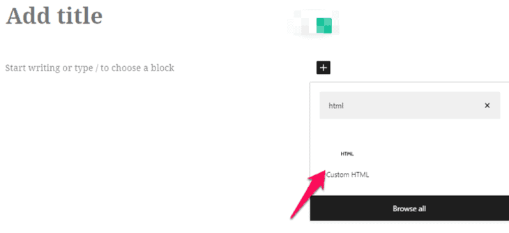 Tambahkan blok HTML