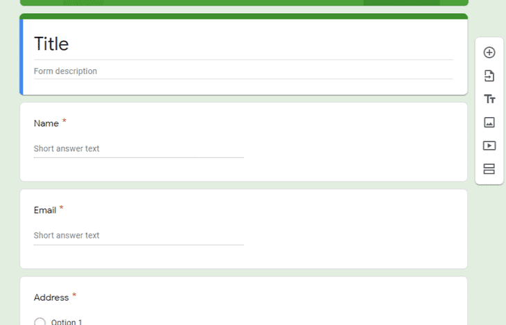 Edit bidang formulir Anda di Google Formulir