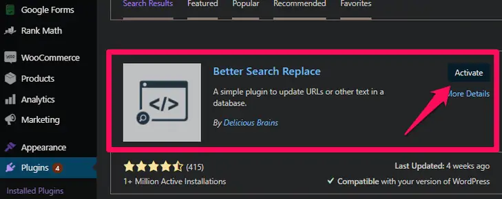instalando e ativando o plugin de substituição de pesquisa melhor