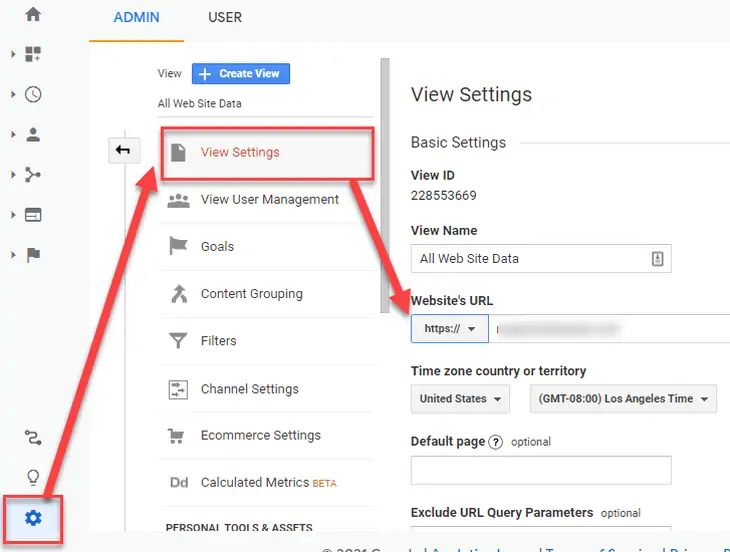 atualizando a visualização do Google Analytics para HTTPS