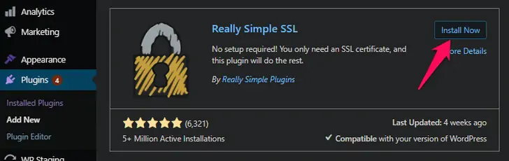 instalando e ativando um plugin SSL realmente simples
