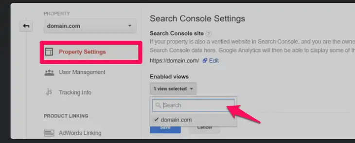 Vincular o Google Analytics ao Google Search Console