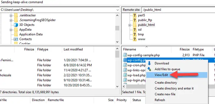 edit wp-config