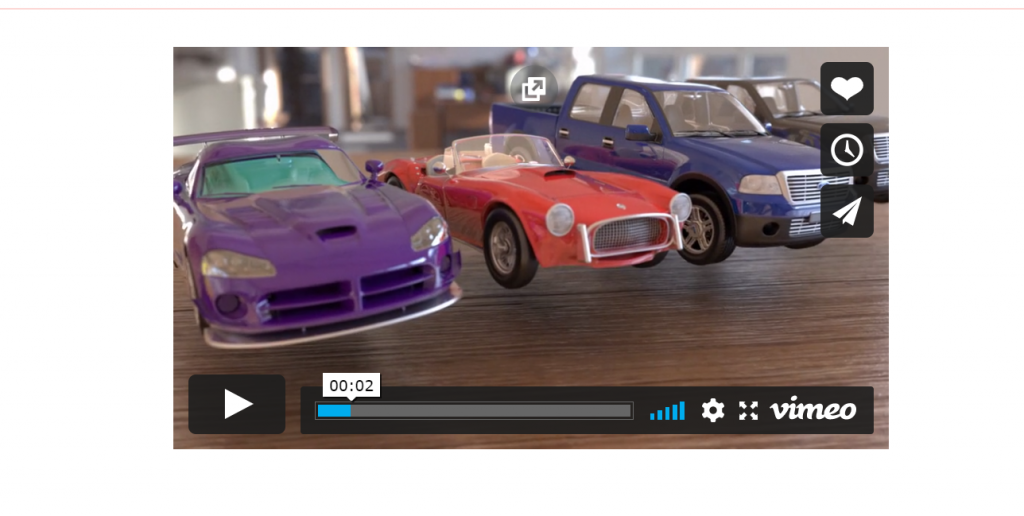 A visualização de como um vídeo do Vimeo ficará em um site WordPress