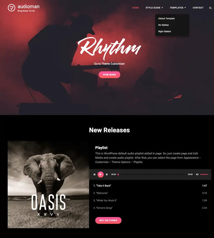 Tema WordPress Audioman