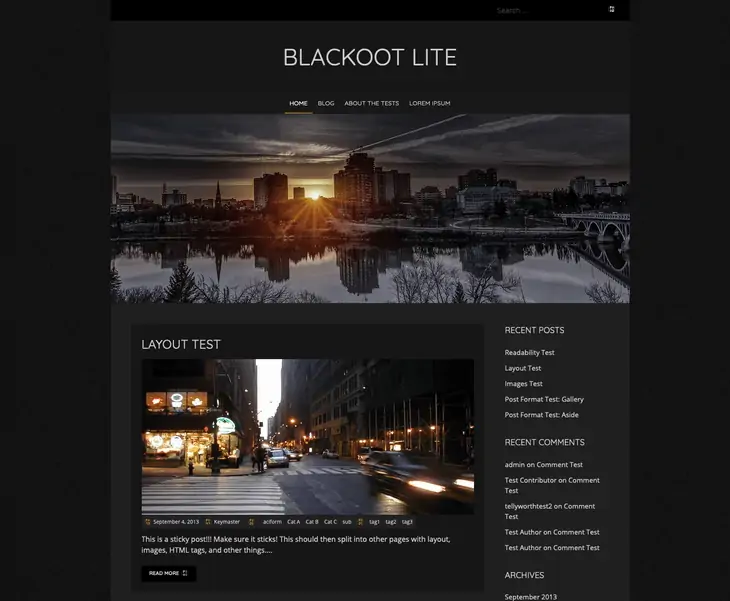 Tema WordPress Blackoot Lite