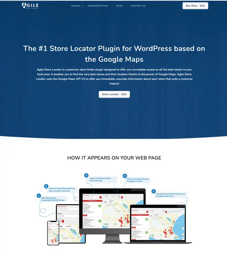 ปลั๊กอิน WordPress Locator ตัวระบุตำแหน่งร้านค้า