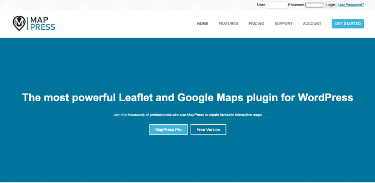 ปลั๊กอิน MapPress Pro WordPress