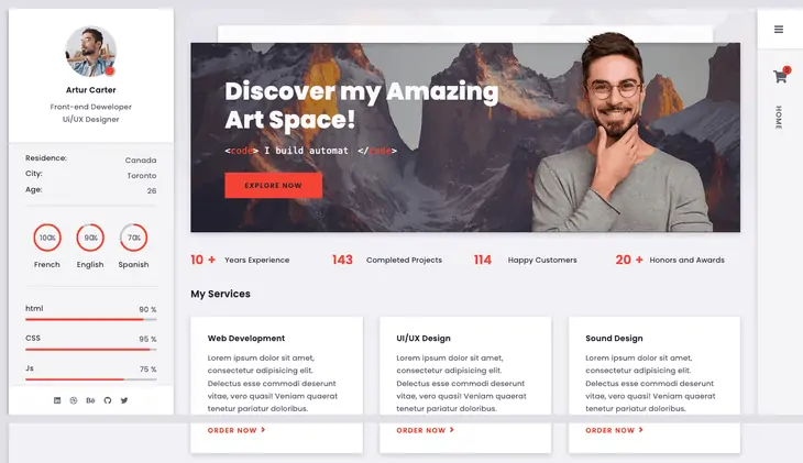 Arter Currículo WordPress Tema