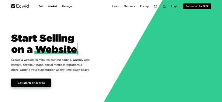 Site de comércio eletrônico Ecwid
