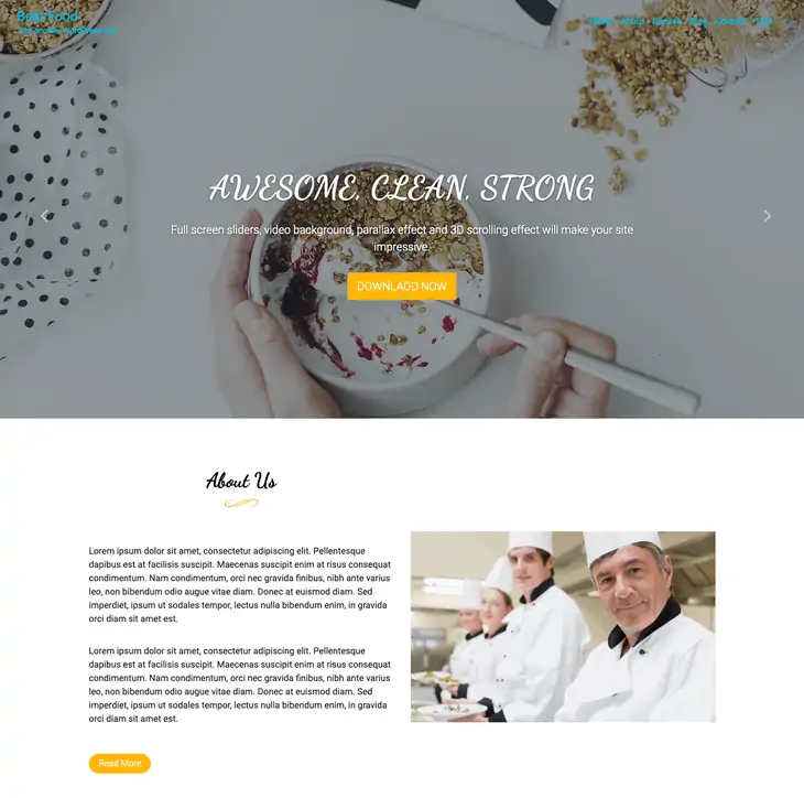 Melhor tema WordPress grátis de comida
