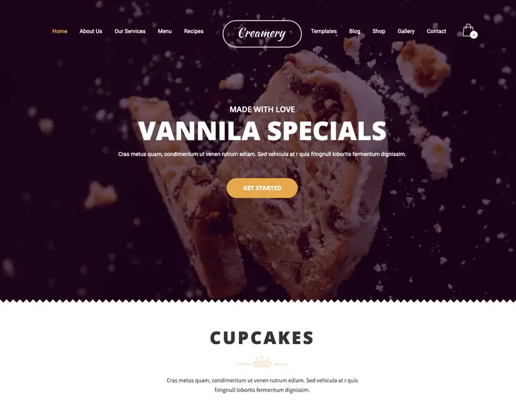 Tema WordPress Creamery Lite