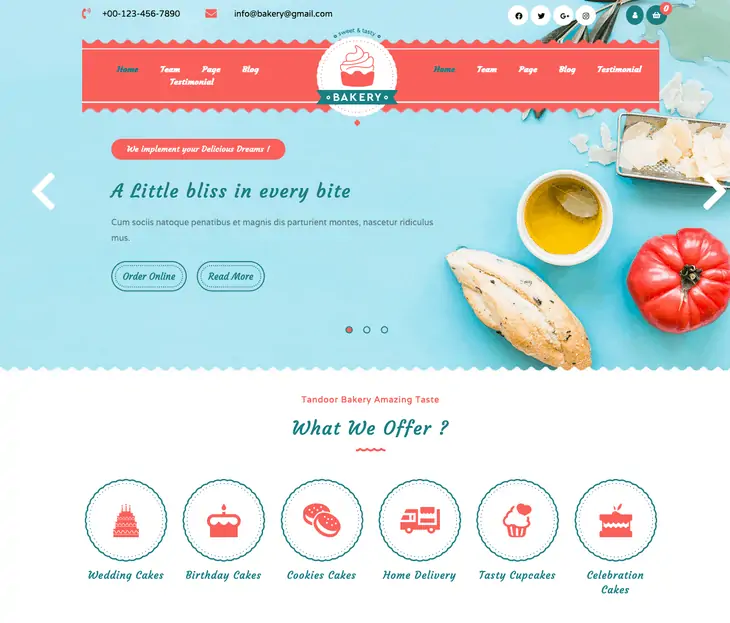Tema WordPress Tanawul Bakery