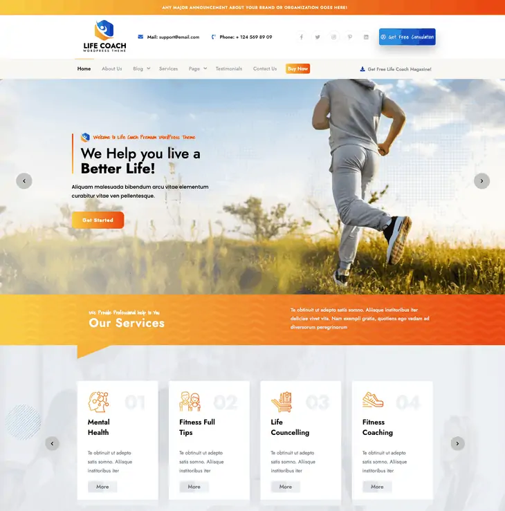 ธีมเวิร์ดเพรสของ VW LIFE COACH