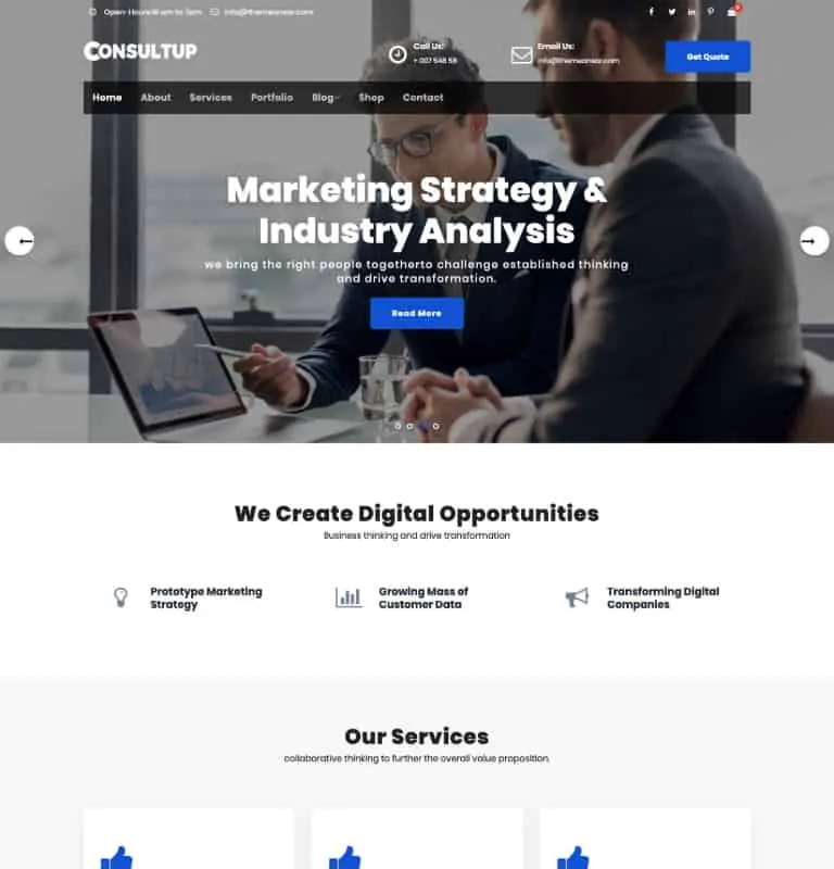 ให้คำปรึกษาฟรี WordPress Theme