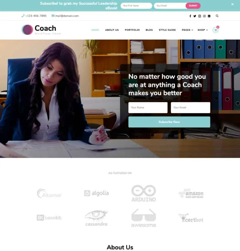 Blossom Coach ธีม WordPress ฟรี