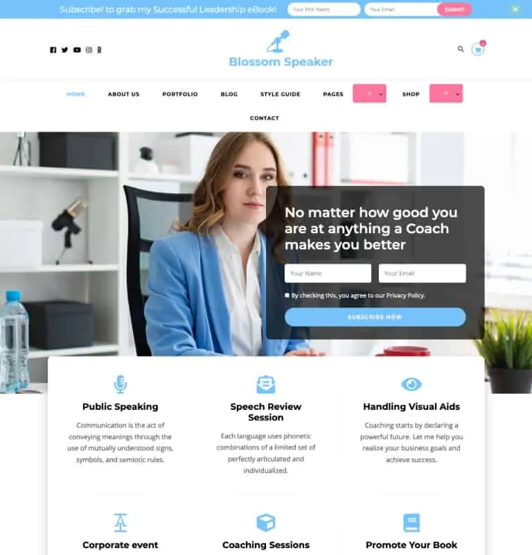 Blossom Speaker ฟรีธีม WordPress