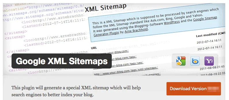 Plugin Google XML Sitemaps para blog de comida
