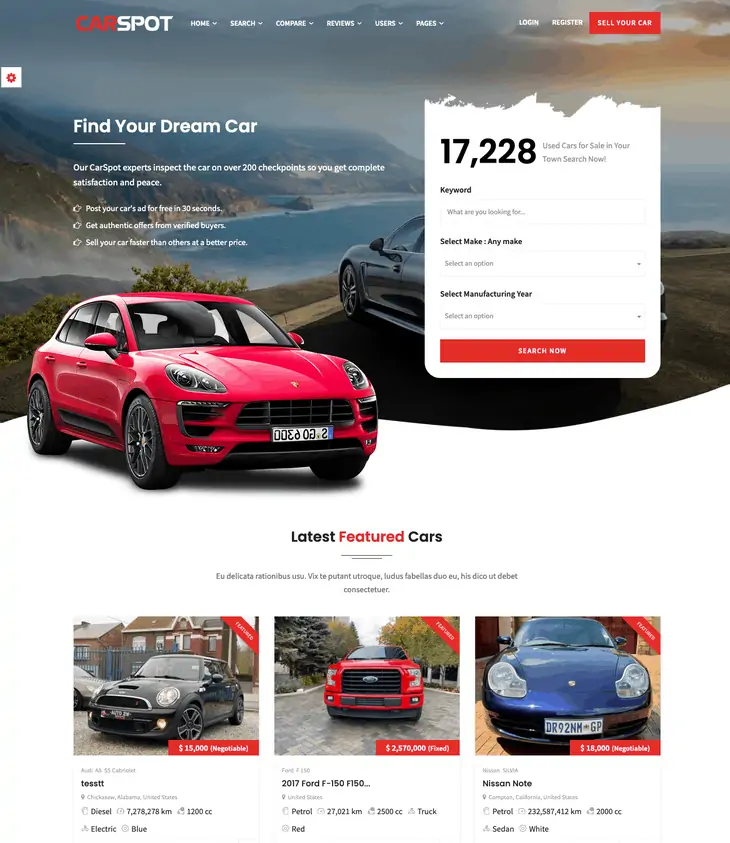 Tema WordPress CarSpot