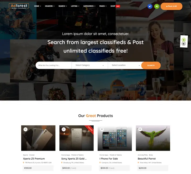 Tema WordPress Adforest