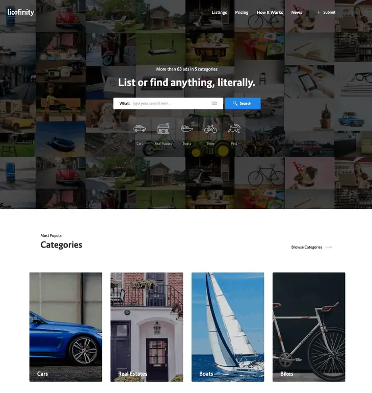 Tema WordPress Lisfinity