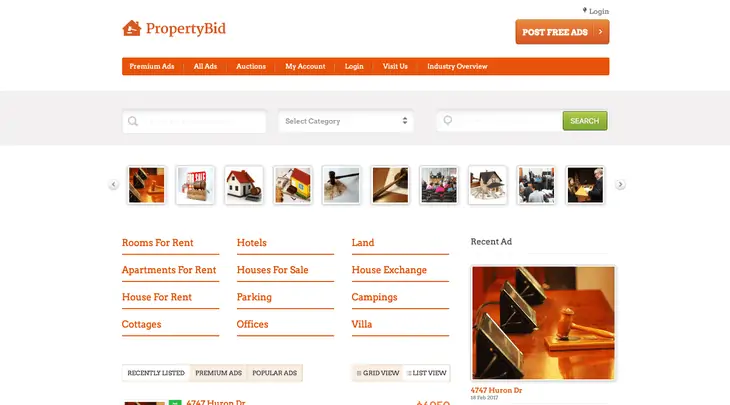Tema WordPress de lance de propriedade