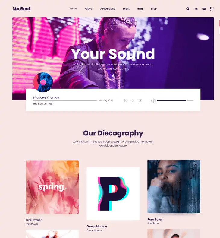 ธีม WordPress สถานีวิทยุ NeoBeat