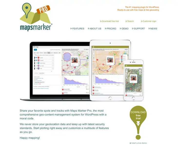ปลั๊กอิน WordPress ของ Maps Marker Pro