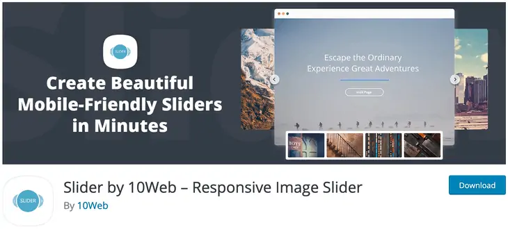 Slider oleh Plugin 10Web WordPress
