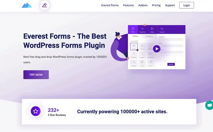 Complemento de WordPress de Everest Form