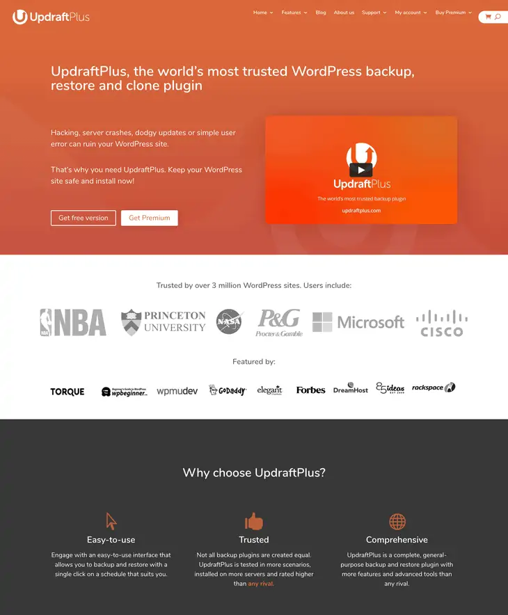 Plugins de banco de dados UpdraftPlus