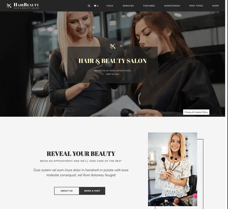 Tema de WordPress para cabello y belleza