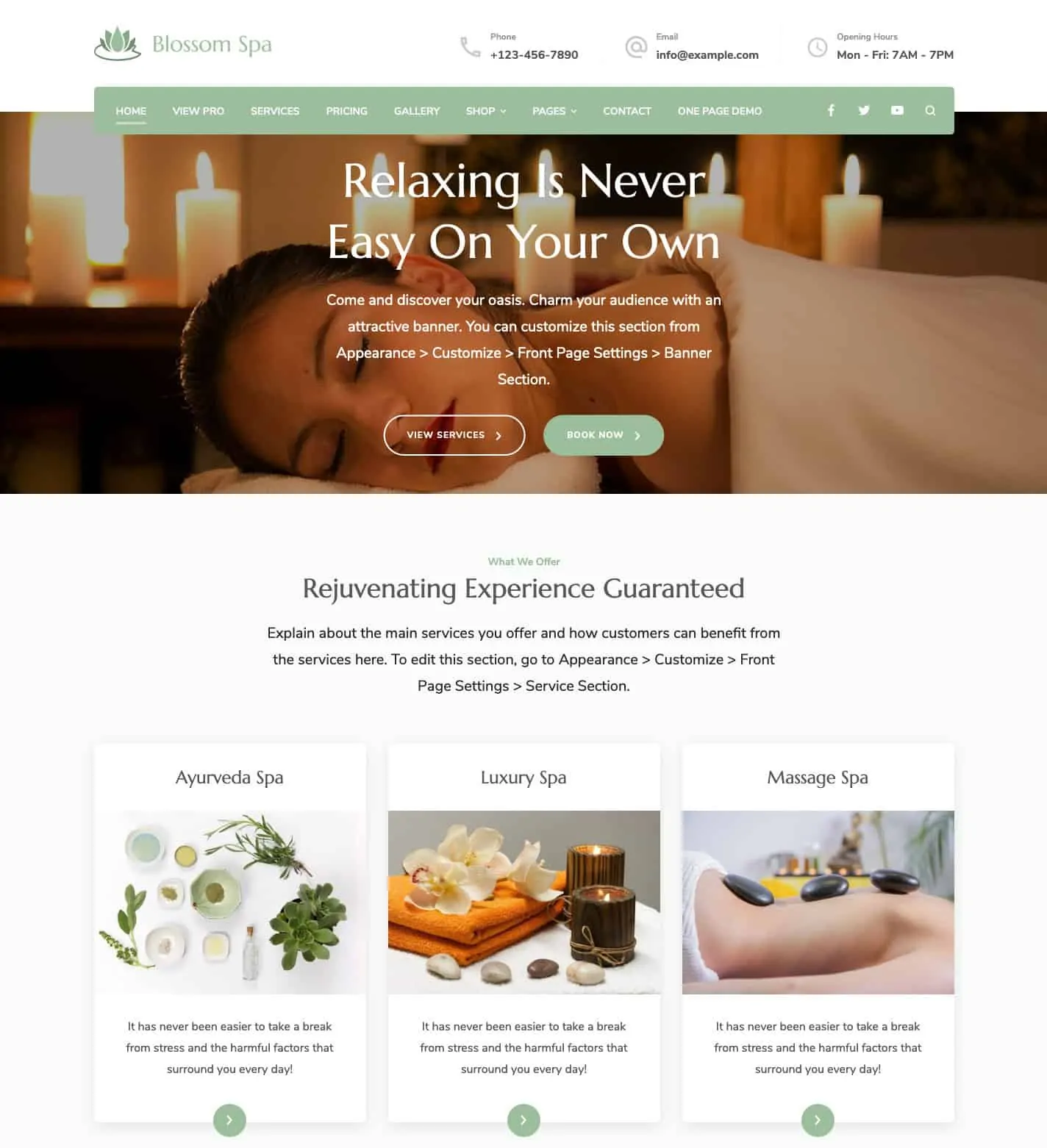 Flor Spa Pro WordPress Theme