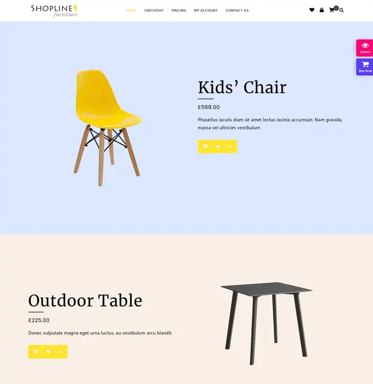 Shopline pro Furniture ธีม WordPress