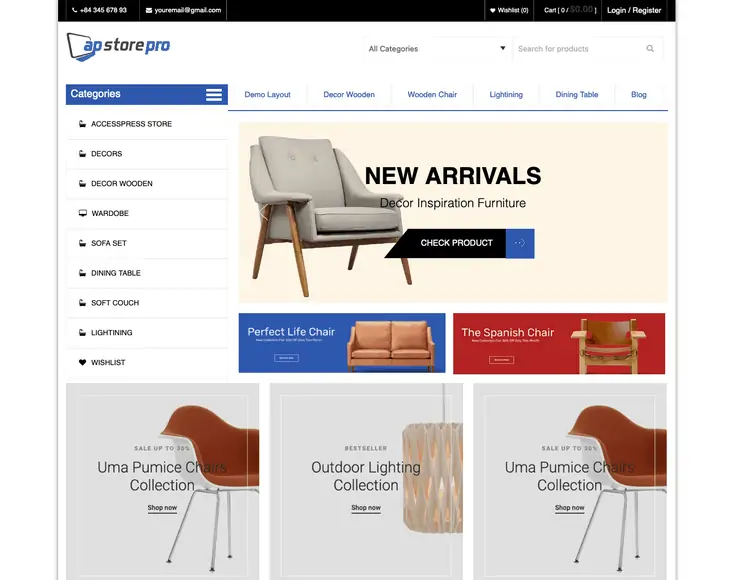 AccessPress Store Pro Furniture ธีม WordPress