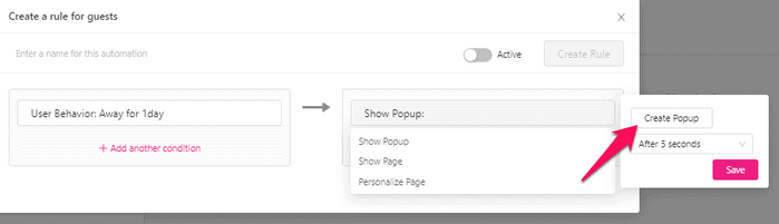 Growmatik'te pop-up'lar oluşturma